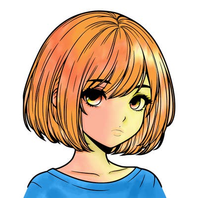 realistic girl with short hair