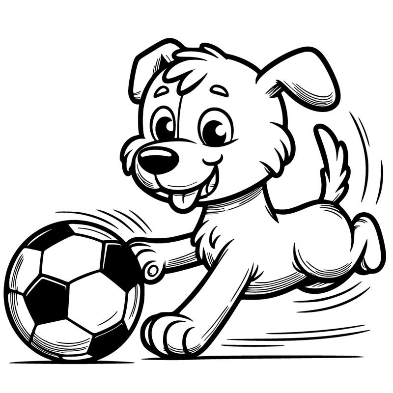 dog playing soccer