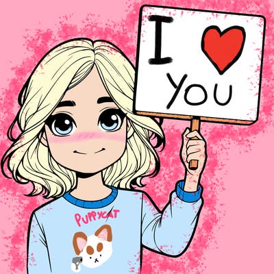 realistic girl holding up a sign