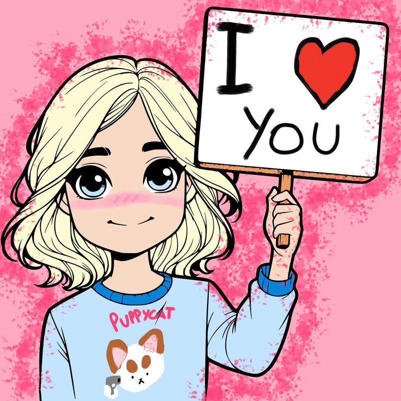 realistic girl holding up a sign