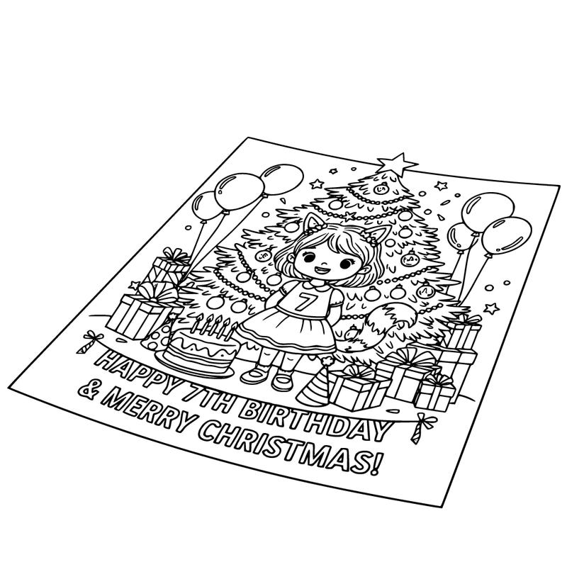 christmas day 7 birthday party for a little girl with short tail