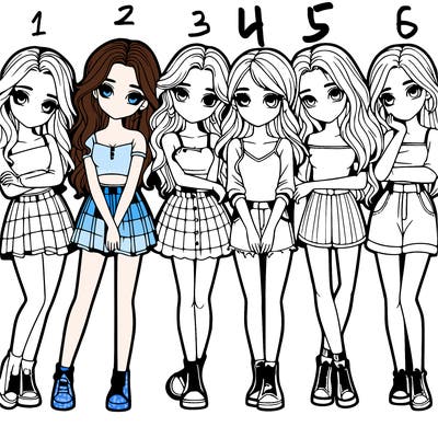 a group of girls realistic