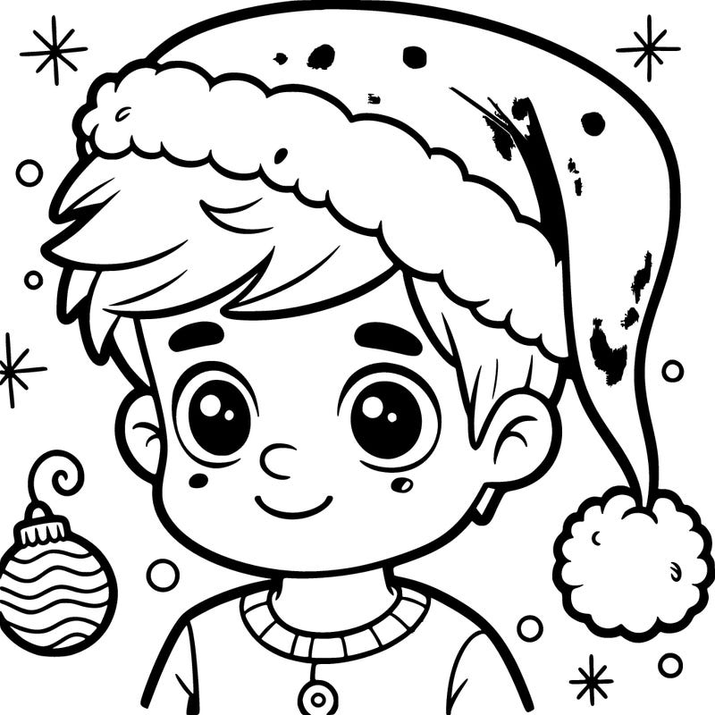 boy with christmas hat