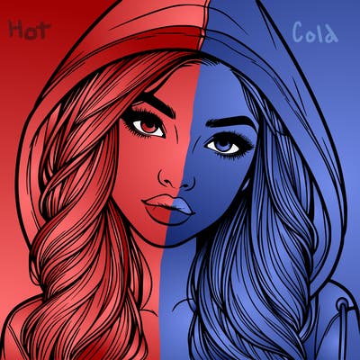 realistic beautiful girl with a hood on