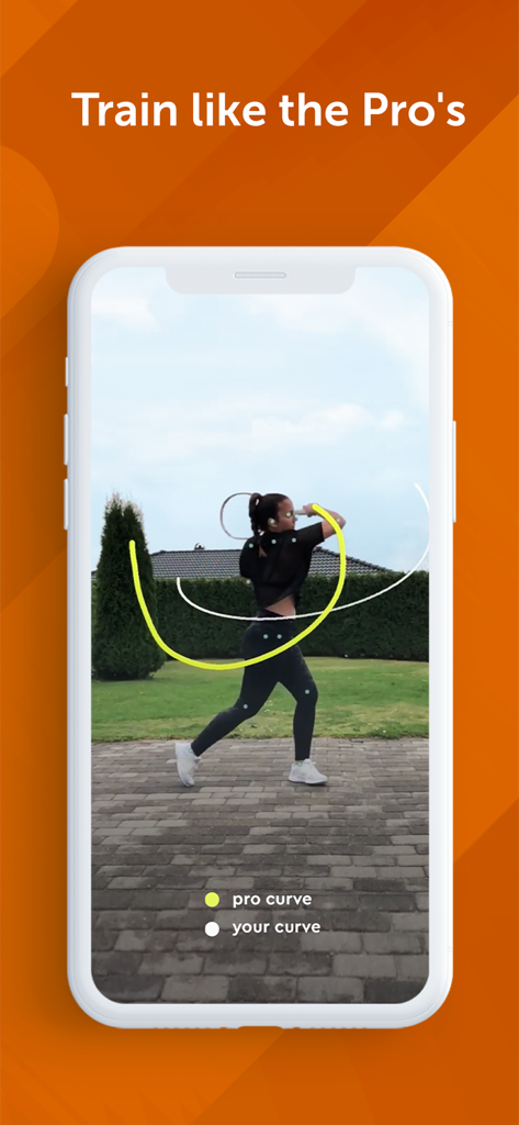 sevensix – Tennis AI Coach - Tennis swing analysis in the Sevensix app comparing a player movement with a pro curve
