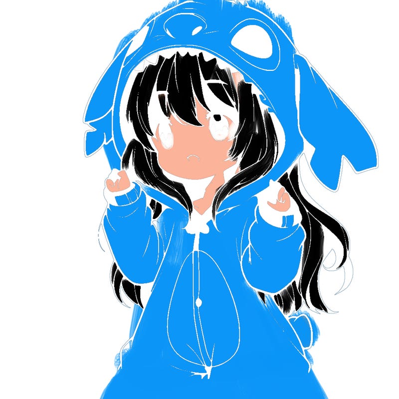 anime girl in a stitch onsie