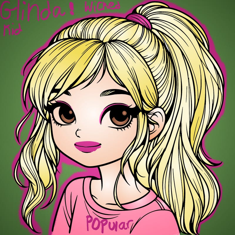 realistic girl with ponytail