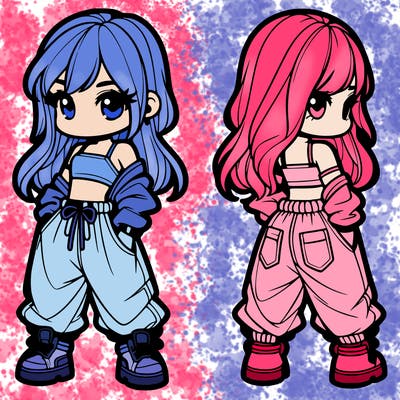 girl in crop top and baggy pants