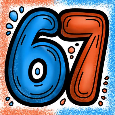 the number 67