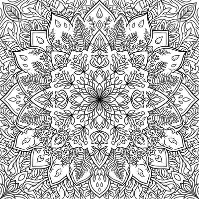 Immerse yourself in the serene beauty of nature with this intricate terrarium plant mandala coloring page. Its detailed botanical patterns offer a delightful escape for mindful coloring and creative expression.