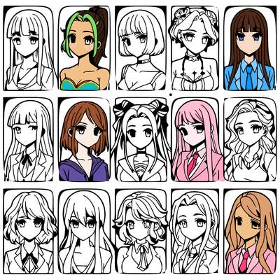 girls that look diffrent anime