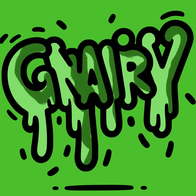 a word that has gnarly on it dripping