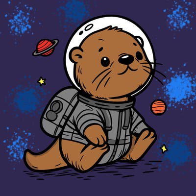otter in a space suit