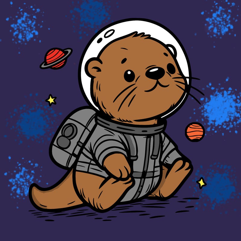 otter in a space suit