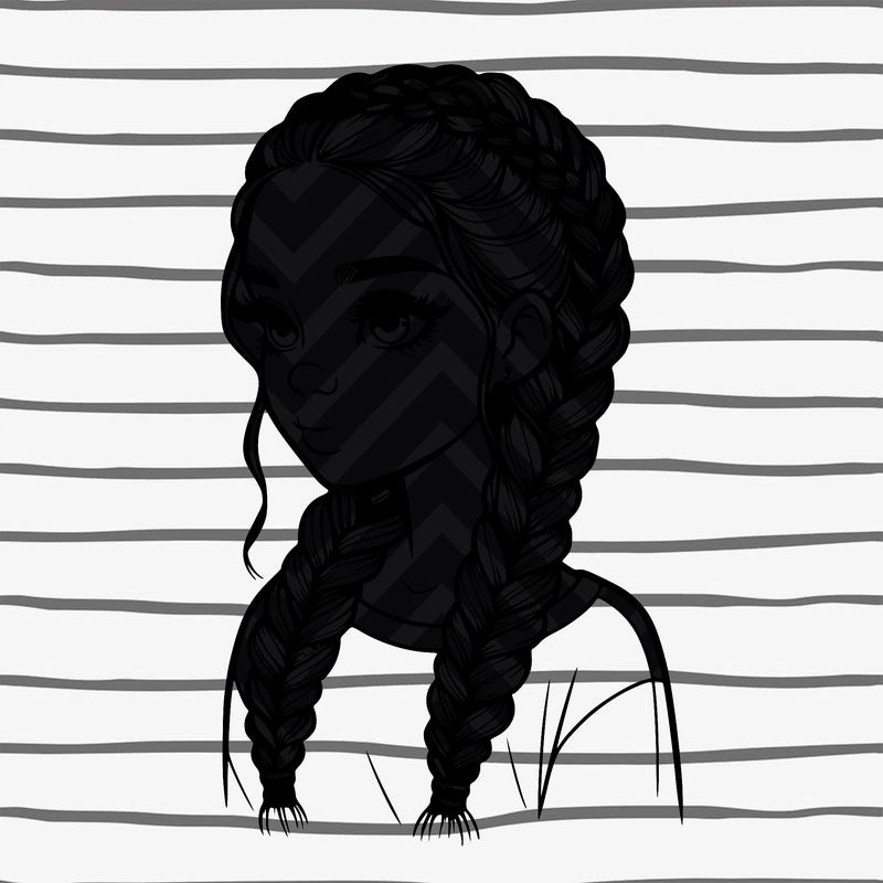 realistic girl with braids