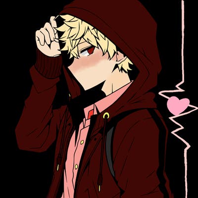 anime guy in hoodie