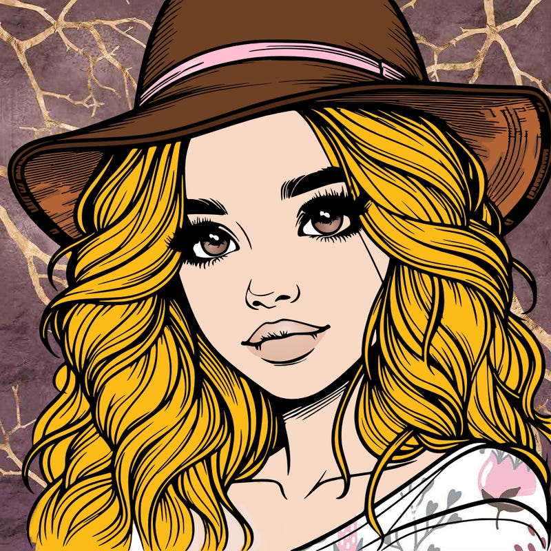 realistic girl with hat