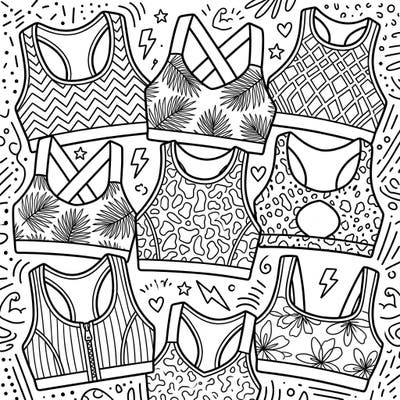 Dive into the world of active fashion with our exciting sports bra coloring page, specially designed for kids! Young artists can personalize a variety of trendy sports bra styles, fostering creativity and a love for movement.