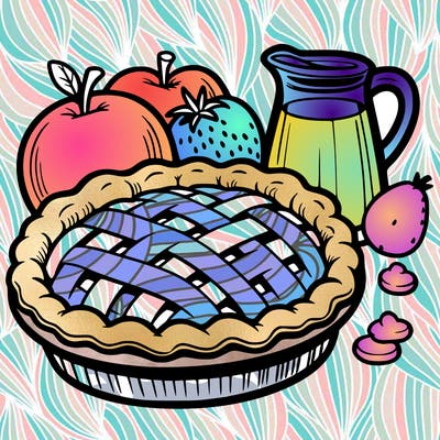 a pie of food