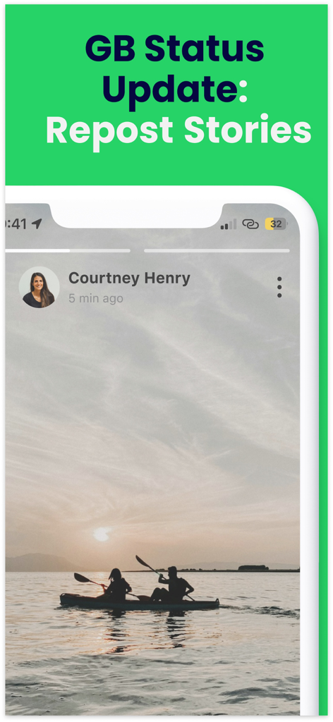 Gb Dual Messenger・Duo Web Chat - Interface de l'application GB Dual Messenger montrant la fonction de repost des stories