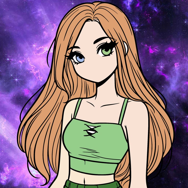 girl with long hair and croptop