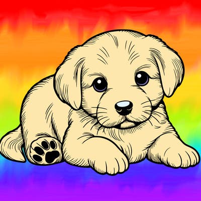a cute realistic puppy
