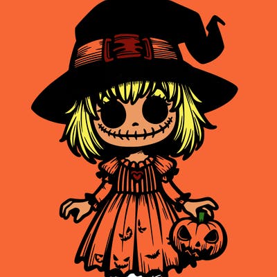 halloween scary girl in costume