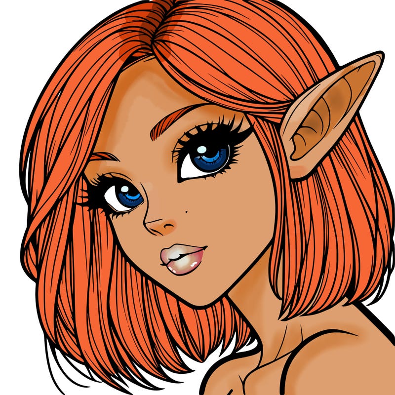 realistic girl with elf ears