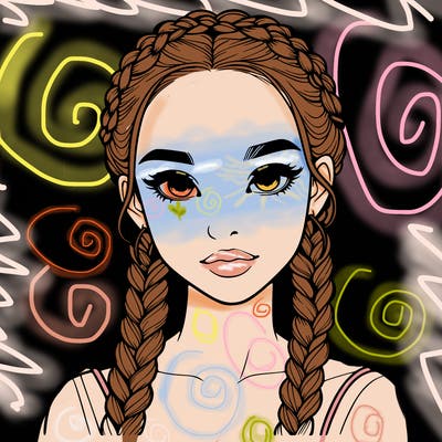 realistic girl with braids