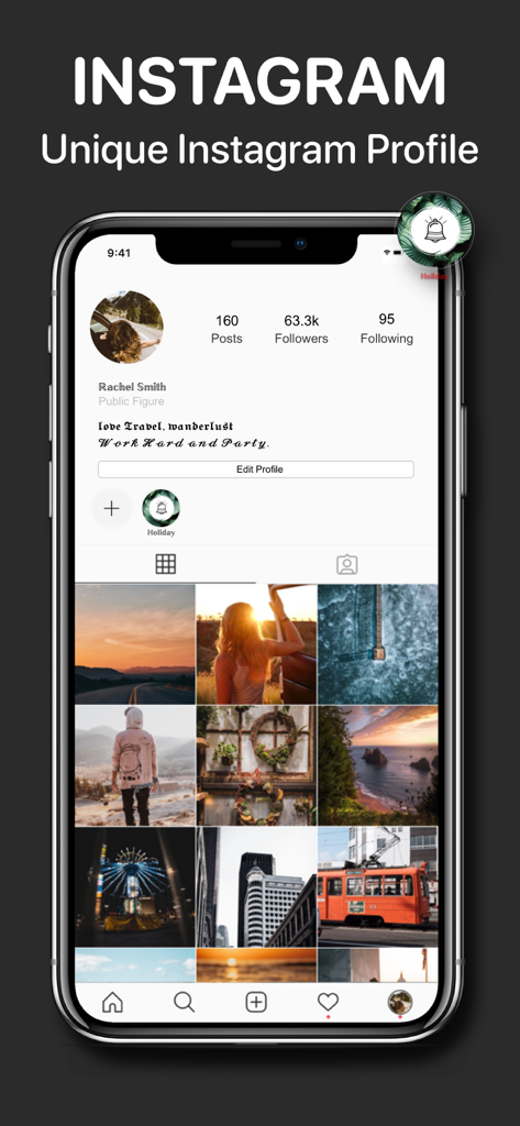 Fonts - keyboard Font Maker - Instagram profile with unique bio fonts and decorative highlight cover