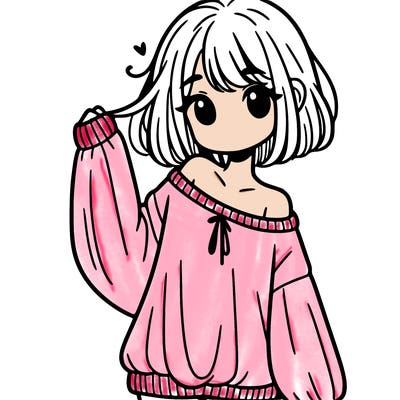 girl in baggy sweater hanging off her shoulder