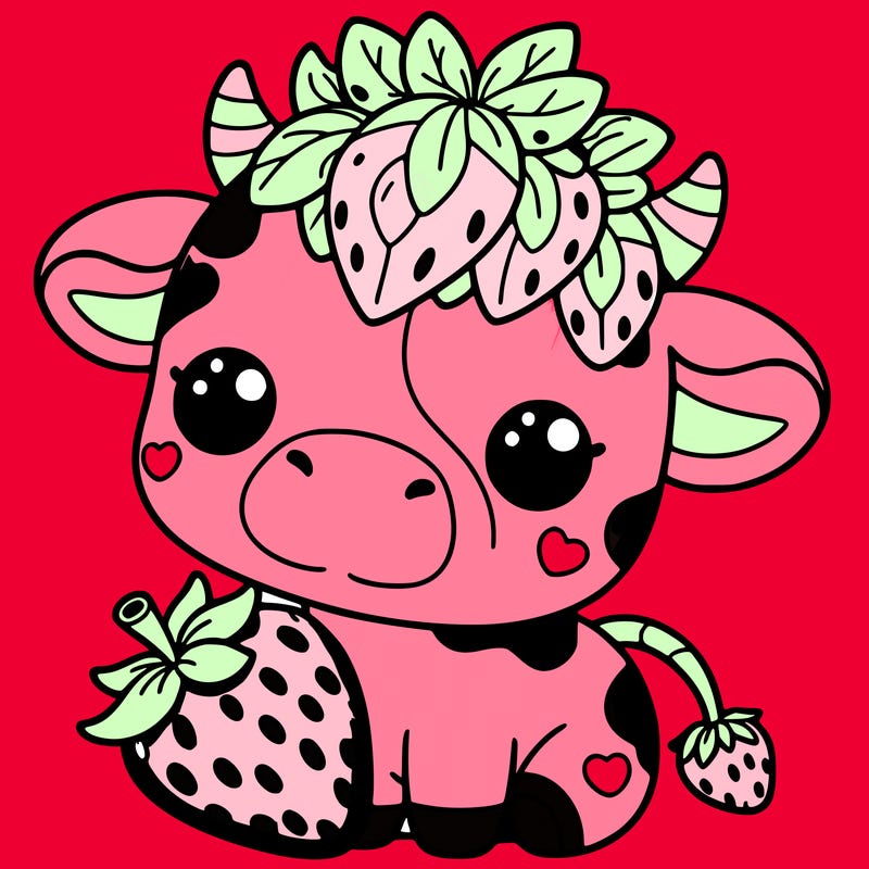 cute strawberry cow