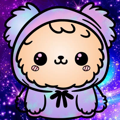 a cute fluffy creature in a hoodie