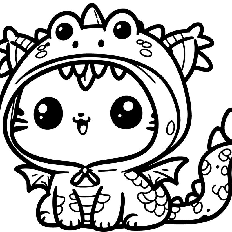 cute cat with a dragon hoodie