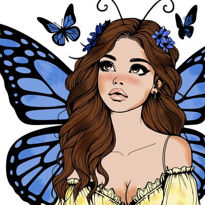 butterfly fairy realistic girl