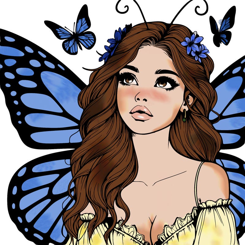 butterfly fairy realistic girl
