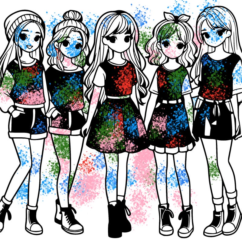 a group of five girls