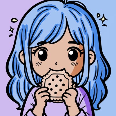 girl eating a biscuit