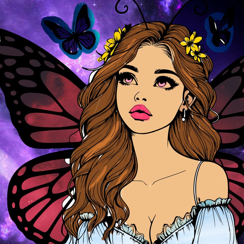 butterfly fairy realistic girl