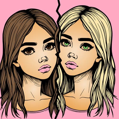 realistic girl split