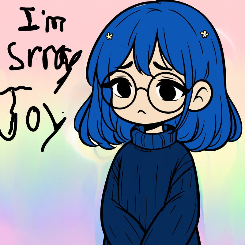 sad girl with glasses in a sweater