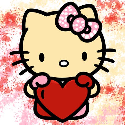 hello kitty with a big heart