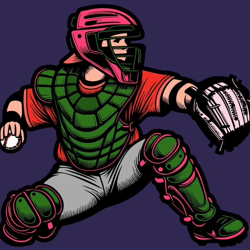 softballl catcher realistic