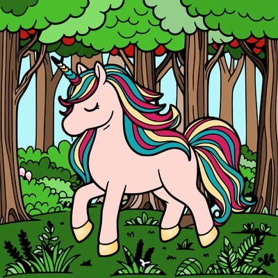 unicorn in the forest