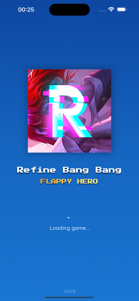 Refine Bang Bang - Skin Tool - Refine Bang Bang Flappy Hero mobile game loading screen showing the app title and logo