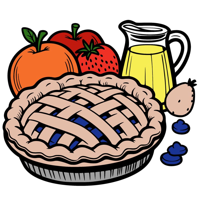 a pie of food