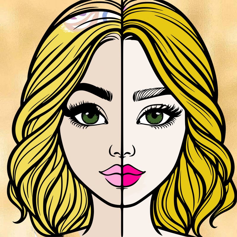 realistic girl split half