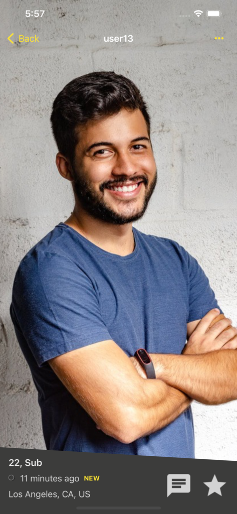 Whappz - A user profile view on the Whappz social networking app showing a member profile from Los Angeles