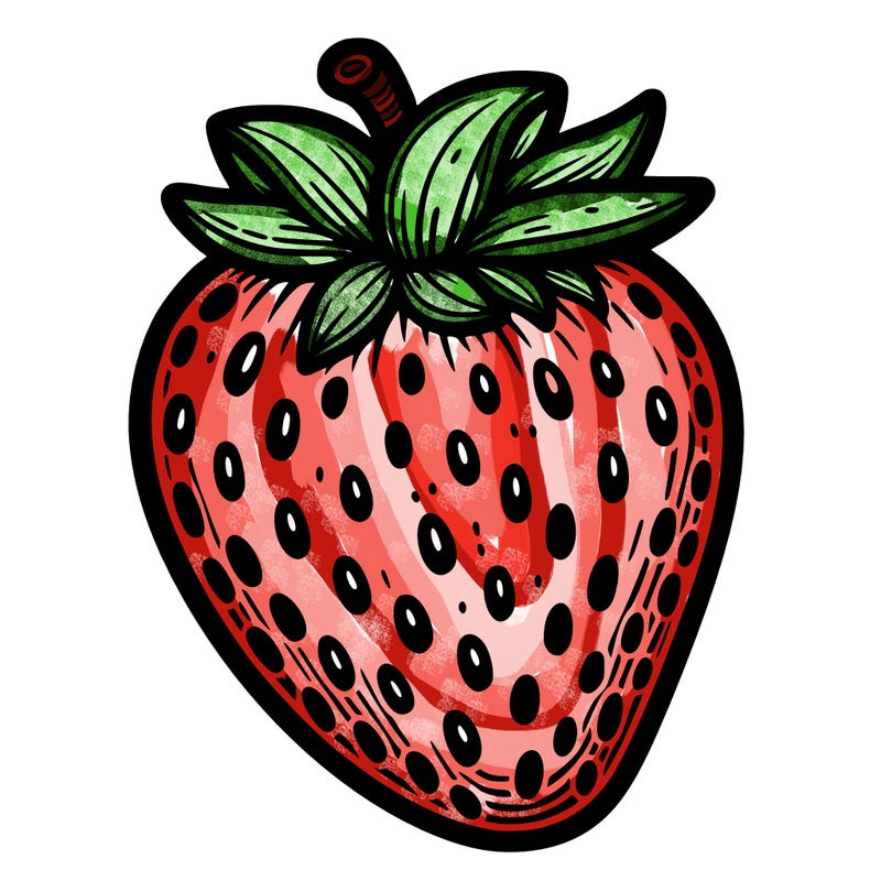 one big strawberry