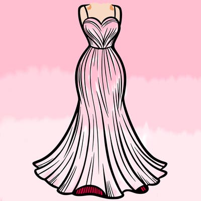 attractive long fashion dress